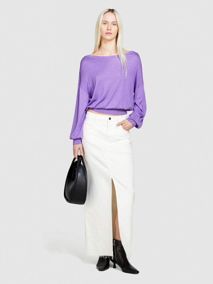 Top made of silk blend - women's boat neck sweaters - Lilac | Sisley image number 1